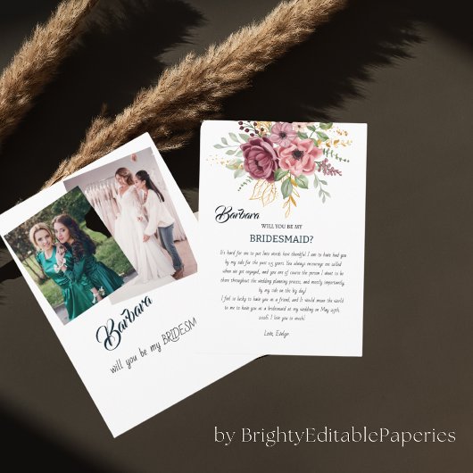 Werden Sie meine Bridesmaid-Karte sein? Dankeskarte