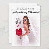 Werden Sie meine Bridesmaid-Karte sein? Dankeskarte (Vorne/Hinten)