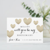 Werden Sie meine Bridesmaid-Karte sein? Einladung (Stehend Vorderseite)
