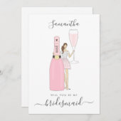Werden Sie meine Bridesmaid-Karte sein? Einladung (Vorne/Hinten)