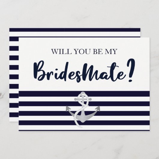 Werden Sie meine Bridesmaid-Karte sein? Einladung (Vorne/Hinten)