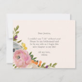 Werden Sie meine Bridesmaid-Karte sein? Einladung (Rückseite)