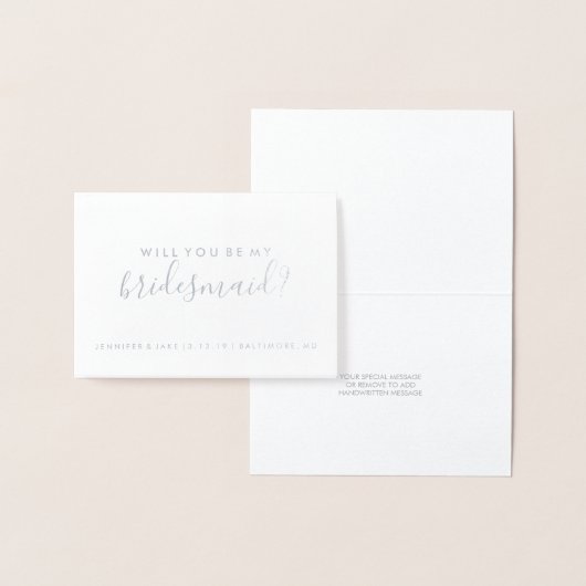 Werden Sie meine Bridesmaid-Karte sein - Fab Foil Folienkarte (Anzeige)