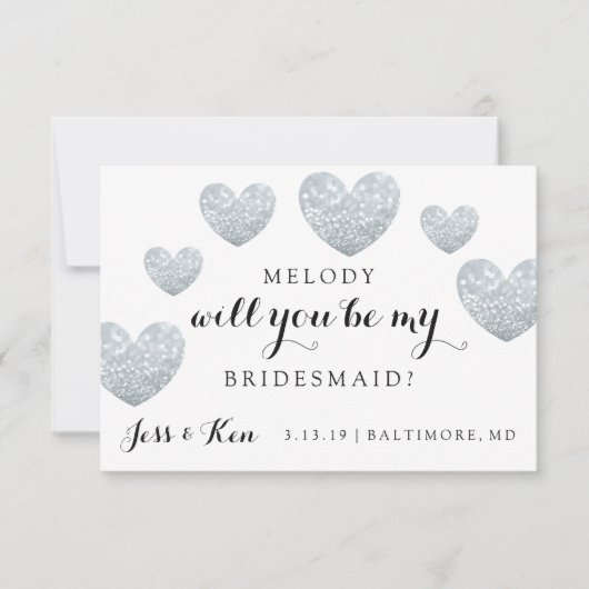 Werden Sie meine Bridesmaid-Karte sein - Fab-Herz Einladung (Vorderseite)