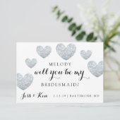 Werden Sie meine Bridesmaid-Karte sein - Fab-Herz Einladung (Stehend Vorderseite)