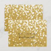 Werden Sie meine Bridesmaid-Karte sein - Funkelgol Einladung (Vorne/Hinten)