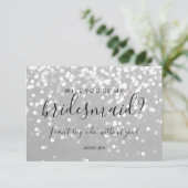 Werden Sie meine Bridesmaid-Karte sein - funkelnde Einladung (Stehend Vorderseite)