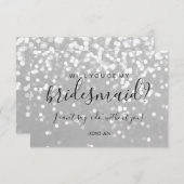 Werden Sie meine Bridesmaid-Karte sein - funkelnde Einladung (Vorne/Hinten)