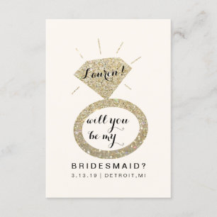 Werden Sie meine Bridesmaid-Karte sein - Glit Diam Einladung