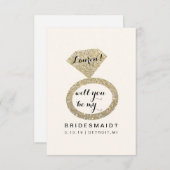 Werden Sie meine Bridesmaid-Karte sein - Glit Ring Einladung (Vorne/Hinten)