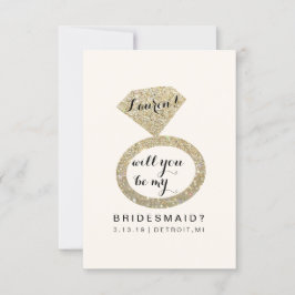 Werden Sie meine Bridesmaid-Karte sein - Glit Ring Einladung