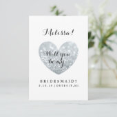 Werden Sie meine Bridesmaid-Karte sein - Glitzer-F Einladung (Stehend Vorderseite)