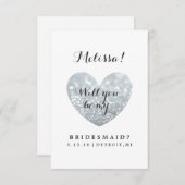 Werden Sie meine Bridesmaid-Karte sein - Glitzer-F Einladung (Vorne/Hinten)