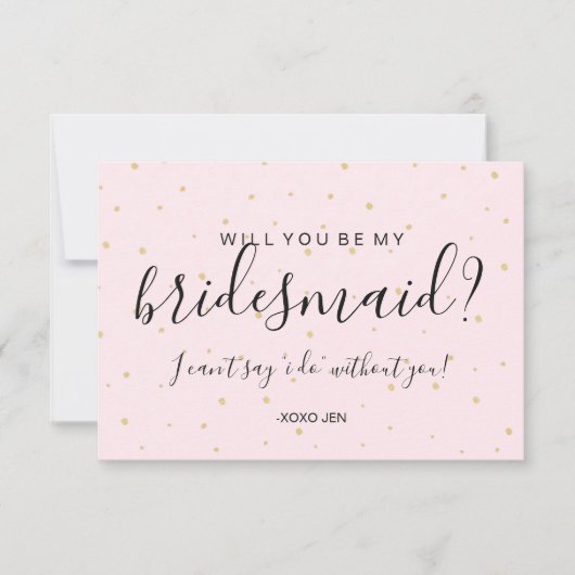 Werden Sie meine Bridesmaid-Karte sein - Gold Punk Einladung (Vorderseite)