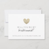 Werden Sie meine Bridesmaid-Karte sein - Herz Einladung (Vorderseite)