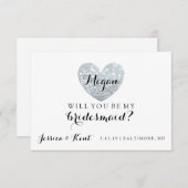Werden Sie meine Bridesmaid-Karte sein - Herz-Fab- Einladung (Vorne/Hinten)