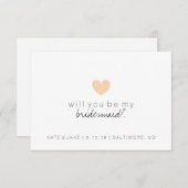 Werden Sie meine Bridesmaid-Karte sein - Herz Peac Einladung (Vorne/Hinten)