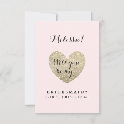 Werden Sie meine Bridesmaid-Karte sein - Herzklapp Einladung (Vorderseite)