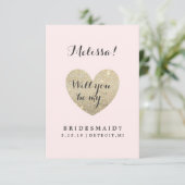 Werden Sie meine Bridesmaid-Karte sein - Herzklapp Einladung (Stehend Vorderseite)