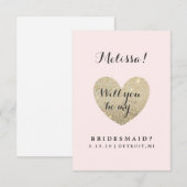 Werden Sie meine Bridesmaid-Karte sein - Herzklapp Einladung (Vorne/Hinten)