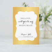 Werden Sie meine Bridesmaid-Karte sein - Hochzeits Einladung (Stehend Vorderseite)