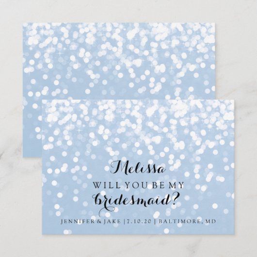 Werden Sie meine Bridesmaid-Karte sein - Ihr Funke Einladung (Vorne/Hinten)