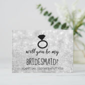 Werden Sie meine Bridesmaid-Karte sein - Ihr Ring Einladung (Stehend Vorderseite)