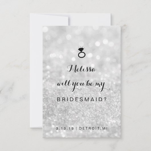 Werden Sie meine Bridesmaid-Karte sein - Lit Fab S Einladung (Vorderseite)