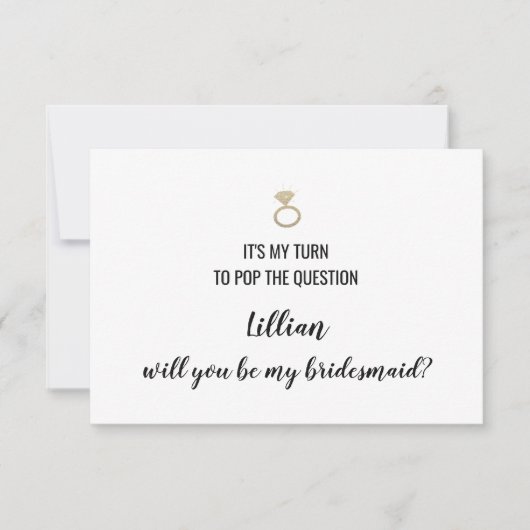 Werden Sie meine Bridesmaid-Karte sein - Pop der F Einladung (Vorderseite)