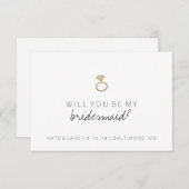 Werden Sie meine Bridesmaid-Karte sein - Ring Einladung (Vorne/Hinten)