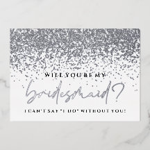 Werden Sie meine Bridesmaid-Karte sein - Silberstr