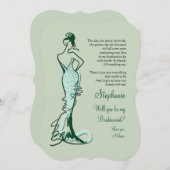 Werden Sie meine Bridesmaid-Karten #2 sein? Einladung (Vorne/Hinten)