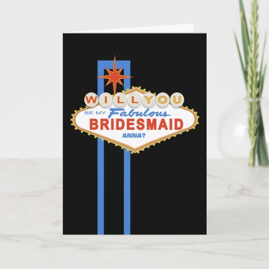 Werden Sie meine Bridesmaid Las Vegas-Signasekarte Einladung (Vorderseite)