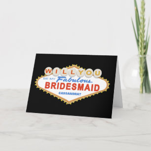 Werden Sie meine Bridesmaid-Las Vegas-Signasekarte Einladung