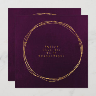 Werden Sie meine Bridesmaid Lila Plum Velvet sein? Einladung