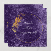 Werden Sie meine Bridesmaid-Lila-Violett-Velvet se Einladung (Vorne/Hinten)