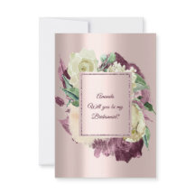 Werden Sie meine Bridesmaid Marsala Elfenbein Rose