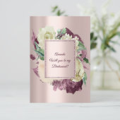 Werden Sie meine Bridesmaid Marsala Elfenbein Rose Einladung (Stehend Vorderseite)