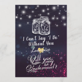 Werden Sie meine Bridesmaid Mason Jar Lila Lights? Einladung