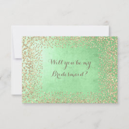 Werden Sie meine Bridesmaid-Mint-Gold-Meisterin se Einladung