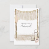 Werden Sie meine Bridesmaid Modern Boho Pink (Vorderseite)