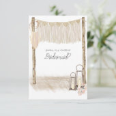 Werden Sie meine Bridesmaid Modern Boho Pink (Stehend Vorderseite)