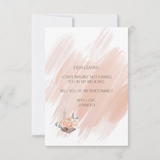 Werden Sie meine Bridesmaid Modern Boho Pink (Rückseite)