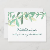 Werden Sie meine Bridesmaid moderne botanische Einladung (Vorderseite)