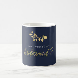 Werden Sie meine Bridesmaid moderne einfache Marin Kaffeetasse