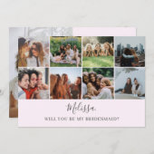Werden Sie meine Bridesmaid moderne Foto Collage I Einladung (Vorne/Hinten)