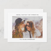 Werden Sie meine Bridesmaid Modernes Foto Einladun Einladungspostkarte (Vorne/Hinten)