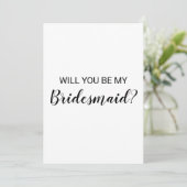 Werden Sie meine Bridesmaid-Notizen sein? Dankeskarte (Stehend Vorderseite)