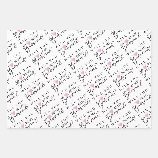 Werden Sie meine Bridesmaid-Papierblätter sein? Geschenkpapier Set (Vorderseite)