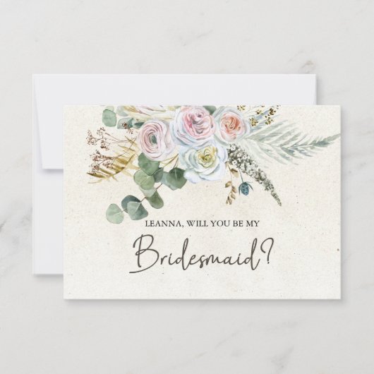 Werden Sie meine Bridesmaid Pastel Boho neutral se (Vorderseite)